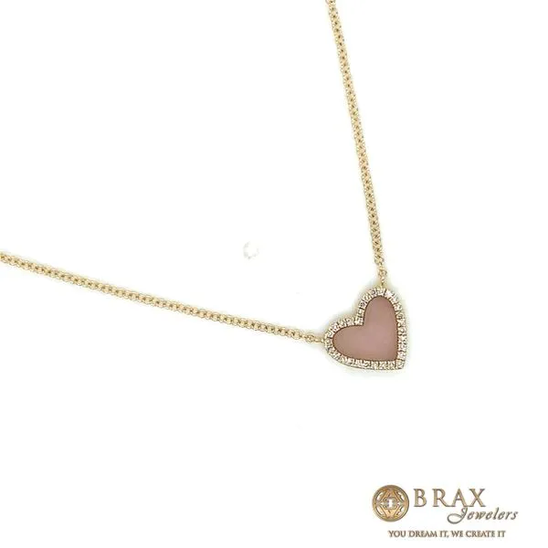 Pink Opal Heart Necklace Image 2 Brax Jewelers Newport Beach, CA