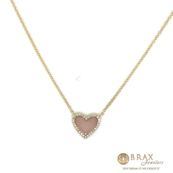 Pink Opal Heart Necklace Brax Jewelers Newport Beach, CA
