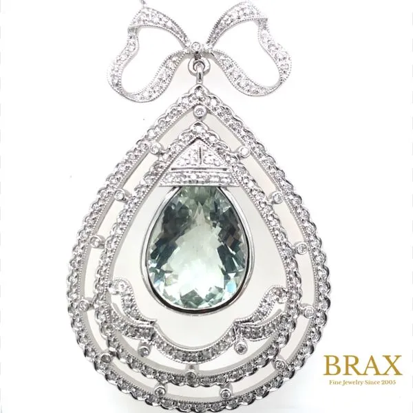 Pear Lime Quartz Necklace in 18 Karat White Gold - Brax Jewelers Brax Jewelers Newport Beach, CA