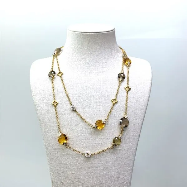 Lady's Colored Stone Necklace 14 Karat Yellow Gold  - Brax jewelers Brax Jewelers Newport Beach, CA