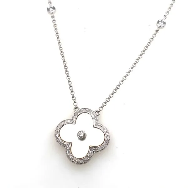 0.33 Lady's Colored Stone Necklace 14 Karat White Gold N84999 - Brax jewelers Brax Jewelers Newport Beach, CA