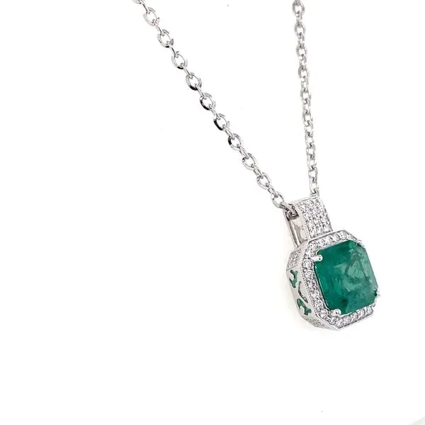0.43 Lady's Colored Stone Necklace 14 Karat White Gold N88415 - Brax jewelers Image 2 Brax Jewelers Newport Beach, CA