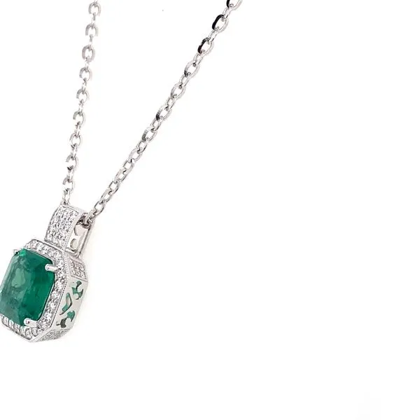 0.43 Lady's Colored Stone Necklace 14 Karat White Gold N88415 - Brax jewelers Image 3 Brax Jewelers Newport Beach, CA