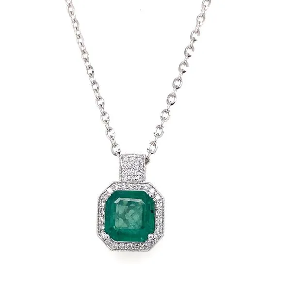 0.43 Lady's Colored Stone Necklace 14 Karat White Gold N88415 - Brax jewelers Brax Jewelers Newport Beach, CA
