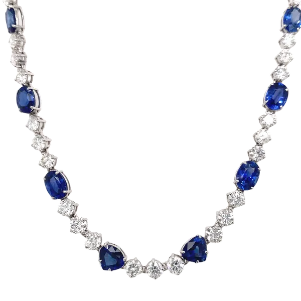 Lady's Colored Stone Necklace 18 Karat White Gold  - Brax jewelers Image 2 Brax Jewelers Newport Beach, CA