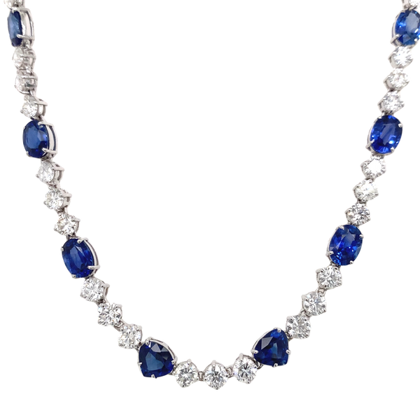 Lady's Colored Stone Necklace 18 Karat White Gold  - Brax jewelers Image 3 Brax Jewelers Newport Beach, CA