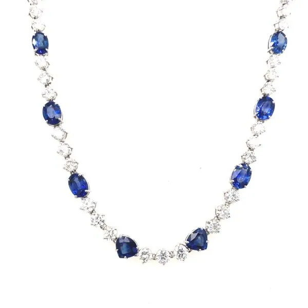 Lady's Colored Stone Necklace 18 Karat White Gold  - Brax jewelers Brax Jewelers Newport Beach, CA