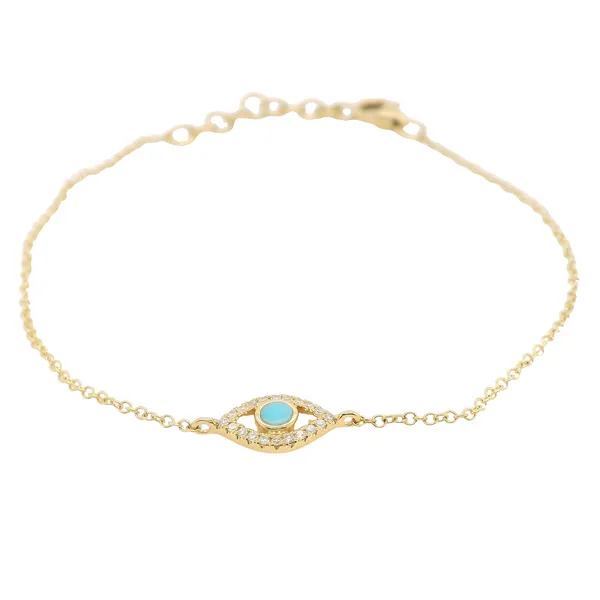 0.06 Lady's Evil Eye Colored Stone Bracelets 14 Karat Yellow Gold SC55022324 - Brax jewelers Brax Jewelers Newport Beach, CA