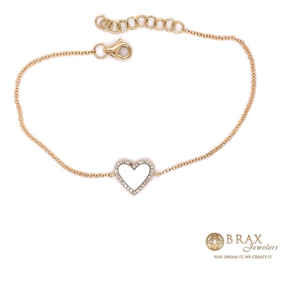 Heart mother of pearl and diamond  bracelets Brax Jewelers Newport Beach, CA