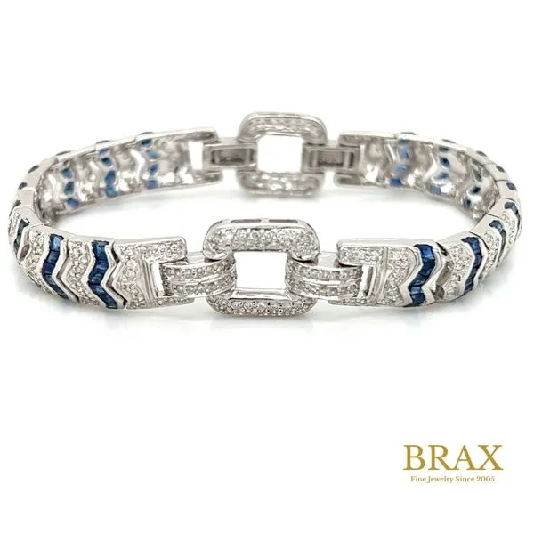 14 Karat White Gold Bracelet With 1.88Tw Pear Emeralds and 2.51Tw Round Diamonds - Brax Jewelers Brax Jewelers Newport Beach, CA