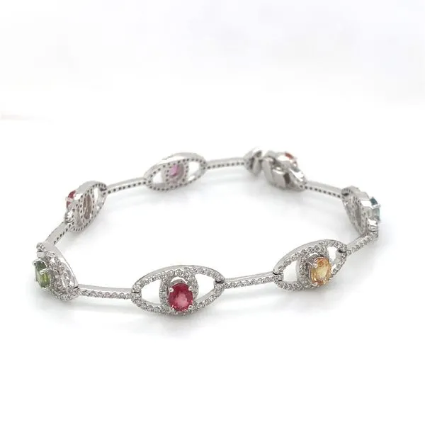 2.10 Lady's Colored Stone Bracelets 18 Karat White Gold b46759 - Brax jewelers Brax Jewelers Newport Beach, CA