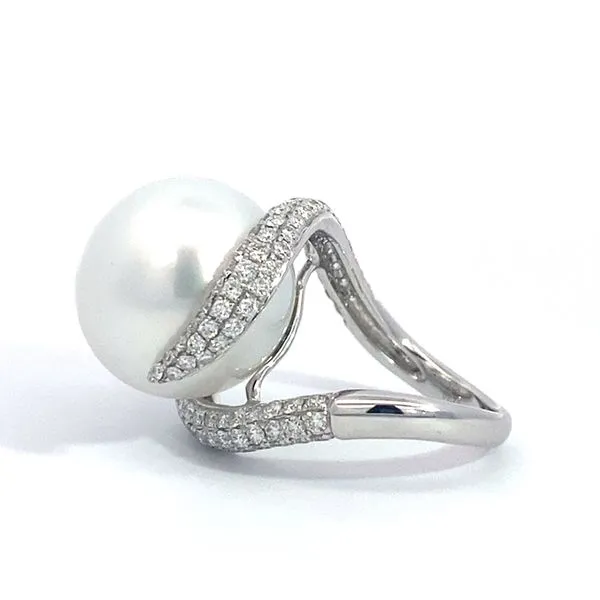 Lady's Pearl 18 Karat White Gold Ring Image 2 Brax Jewelers Newport Beach, CA
