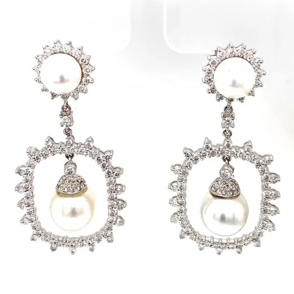 Drop Pearl Earrings 18 Karat White Gold  - Brax jewelers Brax Jewelers Newport Beach, CA