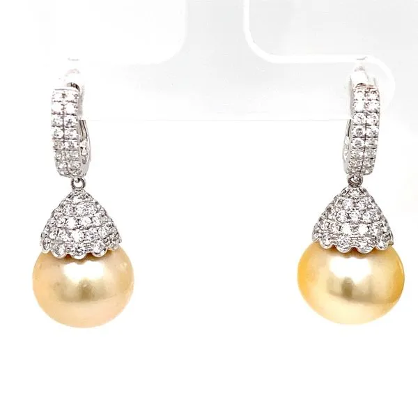 Lady's Drop Pearl Earrings 18 Karat White Gold - Brax jewelers Brax Jewelers Newport Beach, CA