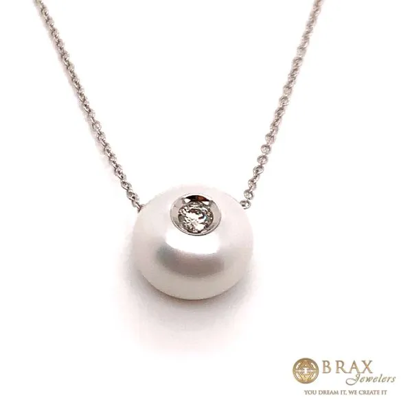 0.08 Lady's Pearl Necklace 14 Karat White Gold 10013 - Brax jewelers Brax Jewelers Newport Beach, CA