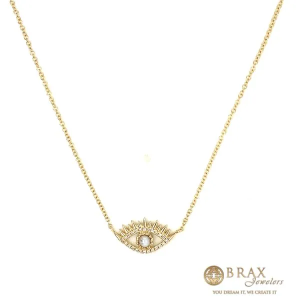 0.07 Lady's Evil Eye Pearl Necklace 14 Karat Yellow Gold SC55024524 - Brax jewelers Brax Jewelers Newport Beach, CA