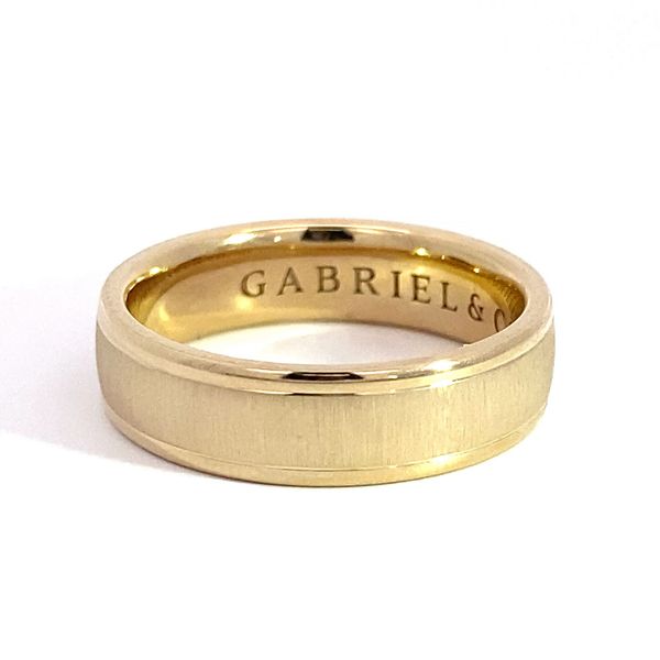 14k Yellow Gold Mens Brushed center Band Brax Jewelers Newport Beach, CA