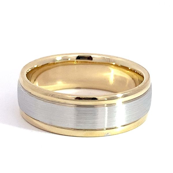 14 Karat Two-Tone White-Yellow Gold Wedding Band Brax Jewelers Newport Beach, CA