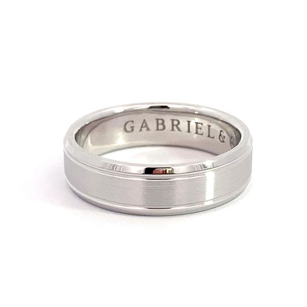 14 Karat White Gold Satin Wedding Band Brax Jewelers Newport Beach, CA