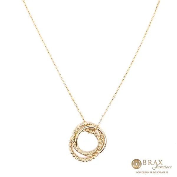 14K Yellow Gold Twisted Rope Multi Circle Necklace Brax Jewelers Newport Beach, CA