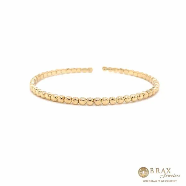 14K Yellow Gold Beaded Cuff Brax Jewelers Newport Beach, CA