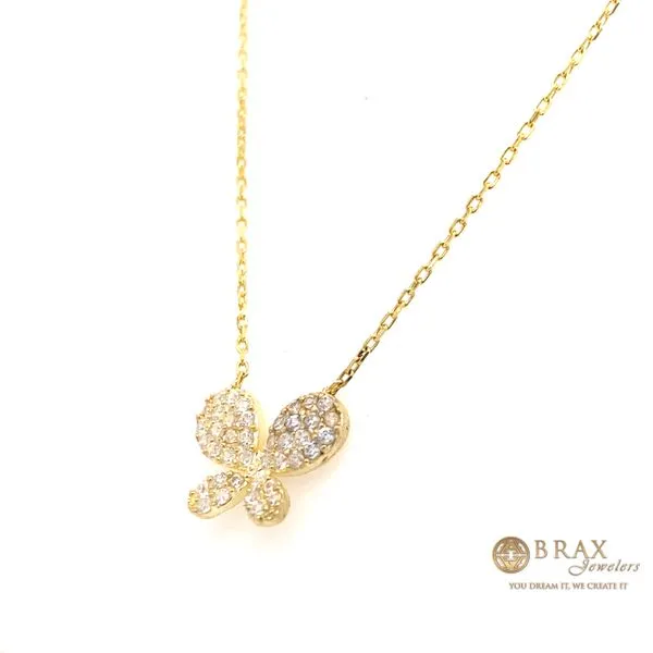 Gold Plated Yellow Gold Butterfly Silver Necklace 3738-Y - Brax Jewelers Image 3 Brax Jewelers Newport Beach, CA