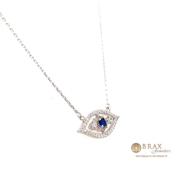 Gold Plated White Gold Evil Eye Silver Necklace 15124 - Brax Jewelers Image 3 Brax Jewelers Newport Beach, CA