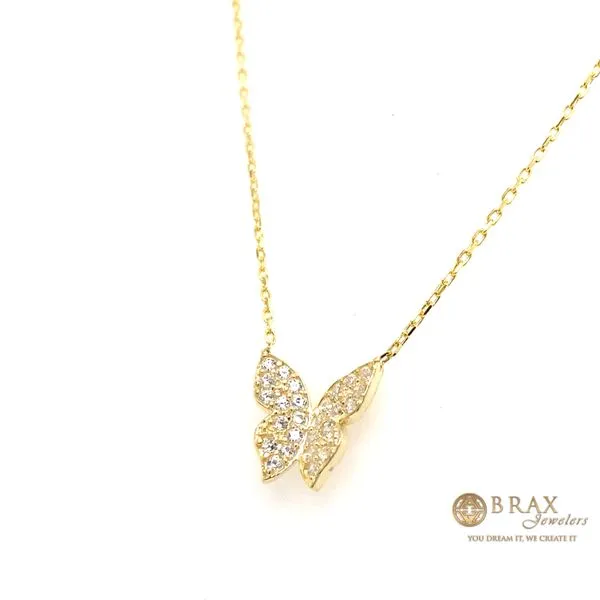 Gold Plated Yellow Gold Butterfly Silver Necklace 1408N-Y - Brax Jewelers Image 2 Brax Jewelers Newport Beach, CA