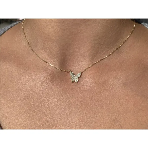 Gold Plated Yellow Gold Butterfly Silver Necklace 1408N-Y - Brax Jewelers Image 4 Brax Jewelers Newport Beach, CA