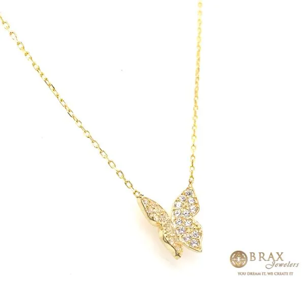 Gold Plated Yellow Gold Butterfly Silver Necklace 1408N-Y - Brax Jewelers Image 3 Brax Jewelers Newport Beach, CA