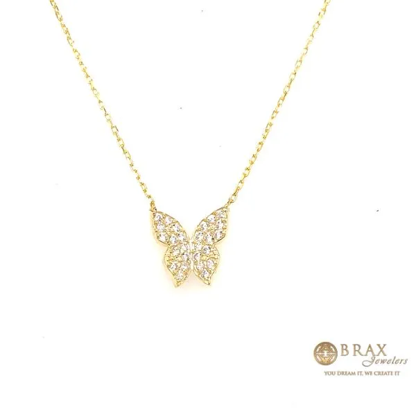 Gold Plated Yellow Gold Butterfly Silver Necklace 1408N-Y - Brax Jewelers Brax Jewelers Newport Beach, CA