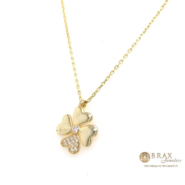 Gold Plated Yellow Gold Clover Silver Necklace 13362-Y - Brax Jewelers Image 3 Brax Jewelers Newport Beach, CA