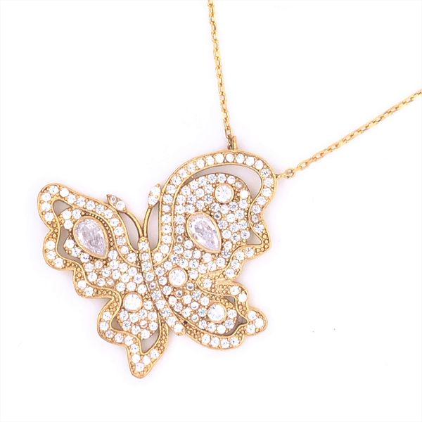 Lady's Yellow Silver Butterfly Necklace Brax Jewelers Newport Beach, CA
