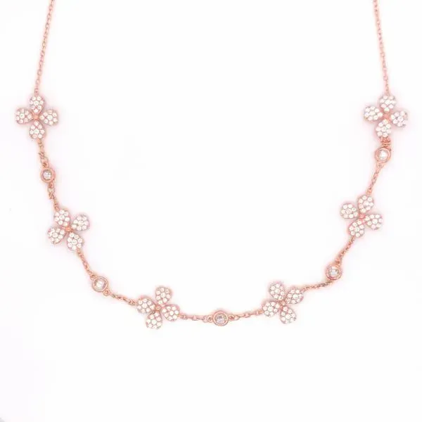 Rosé Silver Flower Necklace Brax Jewelers Newport Beach, CA