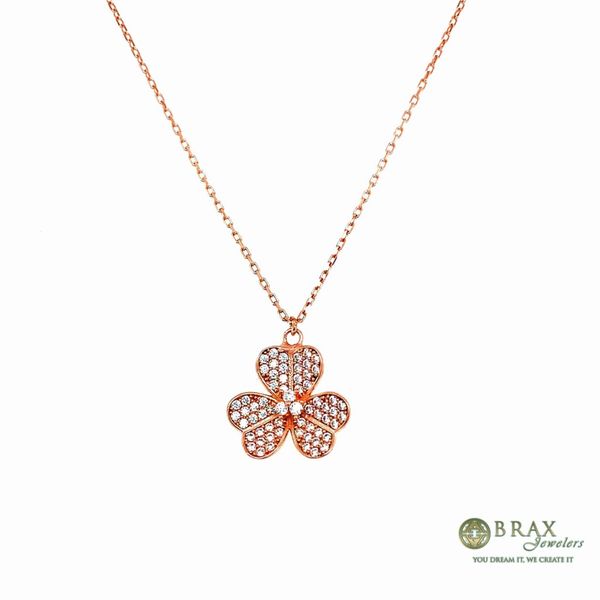 Rose Flower Silver Necklace Brax Jewelers Newport Beach, CA