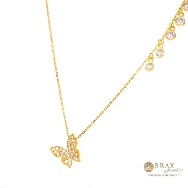Yellow Silver Butterfly Necklace Image 2 Brax Jewelers Newport Beach, CA