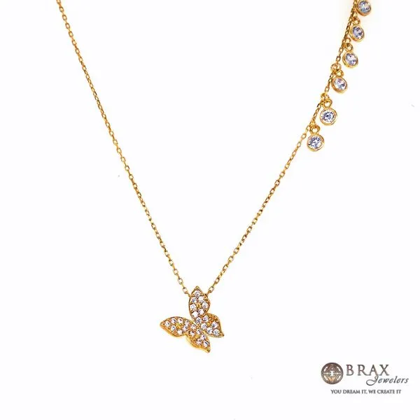 Yellow Silver Butterfly Necklace Brax Jewelers Newport Beach, CA