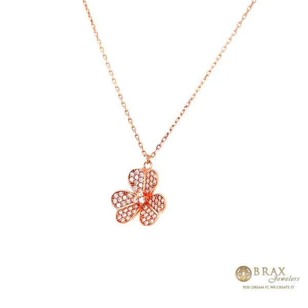 Rose Flower Silver Necklace Image 2 Brax Jewelers Newport Beach, CA
