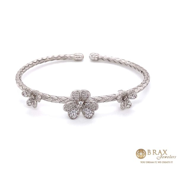 Silver Bangle with Flowers Brax Jewelers Newport Beach, CA