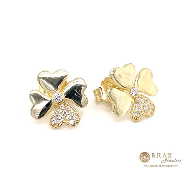 Gold Plated Yellow Gold Clover Earrings 13362E-Y - Brax Jewelers Brax Jewelers Newport Beach, CA