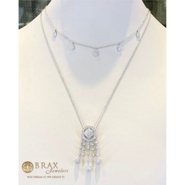 18K White Gold Diamond Pendant Necklace Image 5 Brax Jewelers Newport Beach, CA