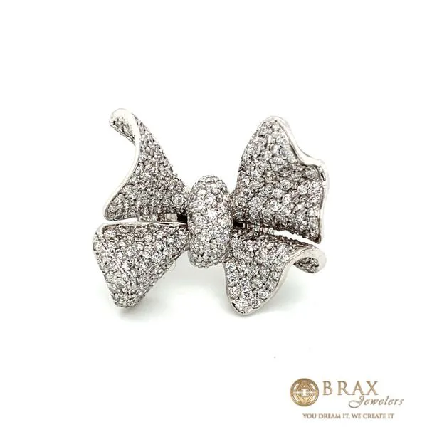18K White Gold Diamond Bow Ring Brax Jewelers Newport Beach, CA