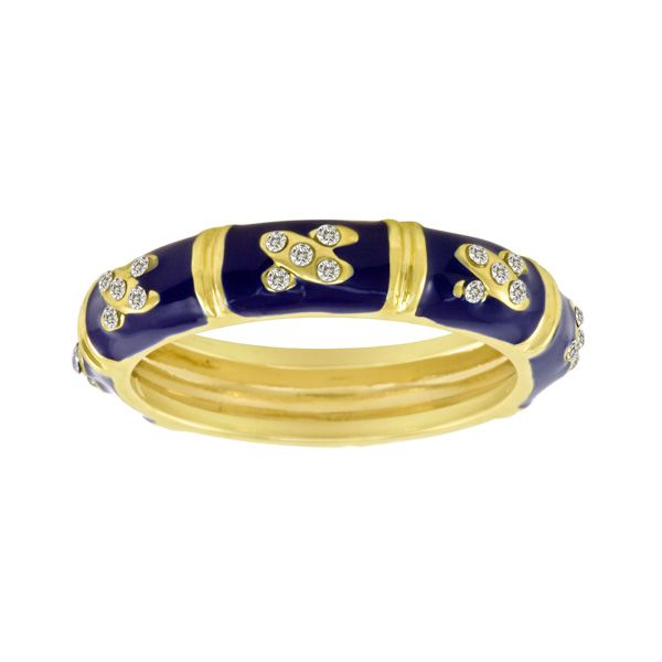 Navy Blue and Golden Stackable Ring Brax Jewelers Newport Beach, CA