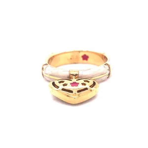White Marble and Yellow Heart Stackable Ring Image 2 Brax Jewelers Newport Beach, CA