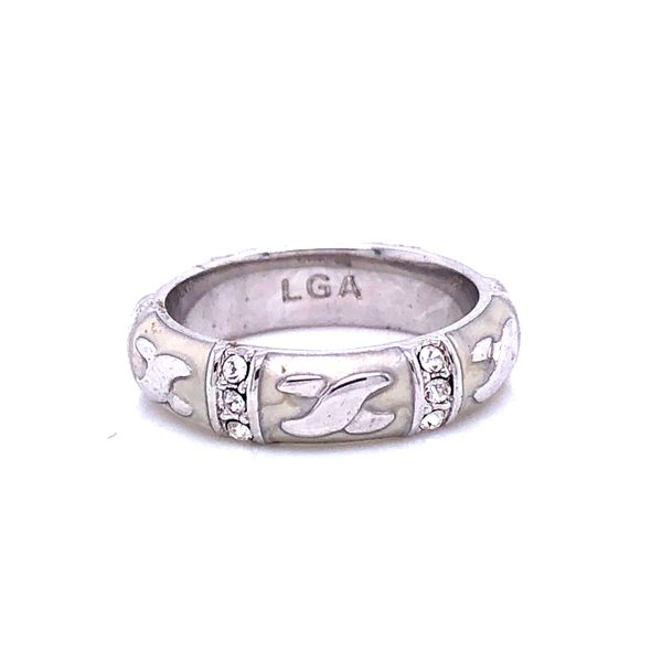 White and Silver Stackable Ring Image 2 Brax Jewelers Newport Beach, CA