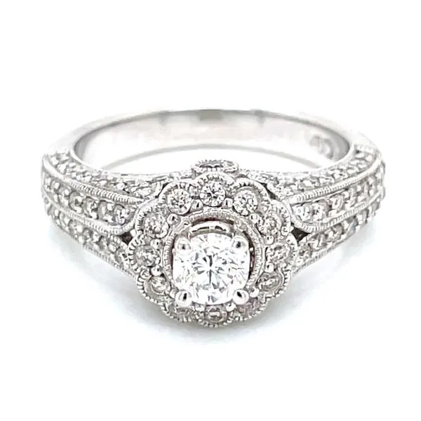 1.00ctw Vintage Style Engagement Ring in 14kw Image 2 Bryan Jewelry Prattville, AL