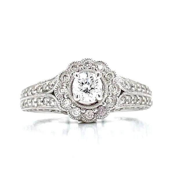 1.00ctw Vintage Style Engagement Ring in 14kw Image 3 Bryan Jewelry Prattville, AL