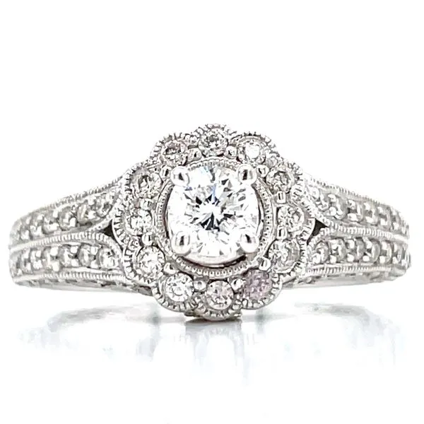 1.00ctw Vintage Style Engagement Ring in 14kw Bryan Jewelry Prattville, AL