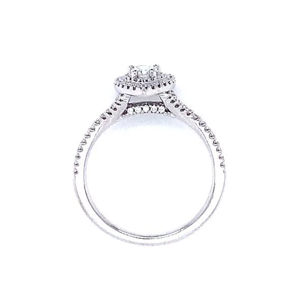 Romance Double Halo Pear Shape Engagement Ring in 14kw Image 3 Bryan Jewelry Prattville, AL