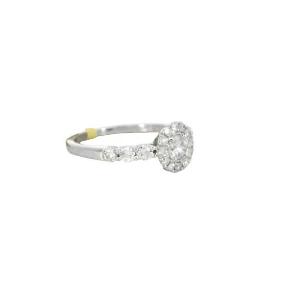Platinum Diamond Halo Ring Image 2 Bryan Jewelry Prattville, AL